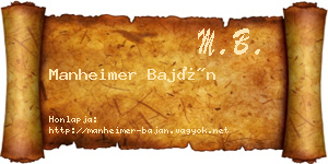 Manheimer Baján névjegykártya